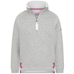 Lazy Jacks Girls Quarter Zip Sweatshirt / Grey Marl